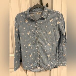 Star Print Denim Shirt